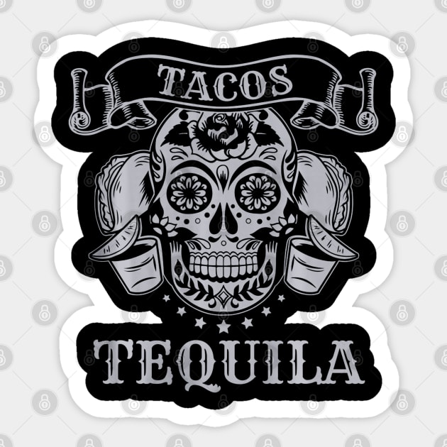 Tacos and Tequila Sticker by CovidStore